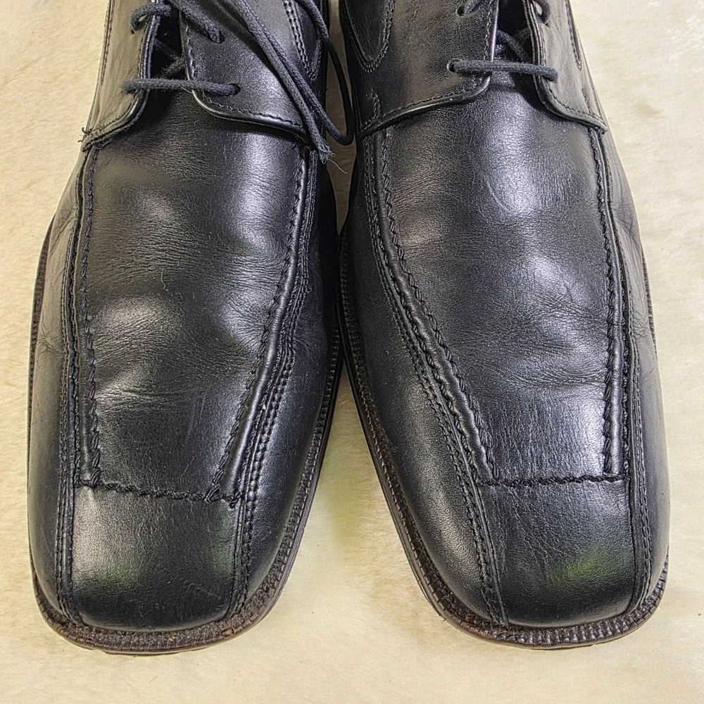 Aldo Oxford Dress Shoes Black Leather Square Toe Romania Mens 46 12